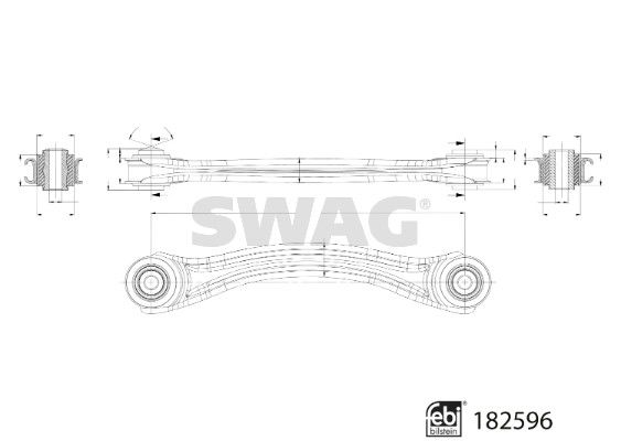 SWAG 33 10 8672 Control/Trailing Arm, wheel suspension