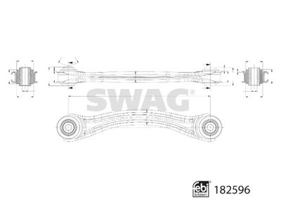 Control/Trailing Arm, wheel suspension SWAG 33 10 8672