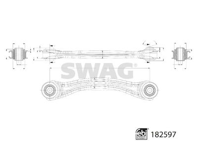 Control/Trailing Arm, wheel suspension SWAG 33 10 8673