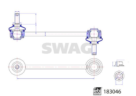 SWAG 33 10 8804 Link/Coupling Rod, stabiliser bar