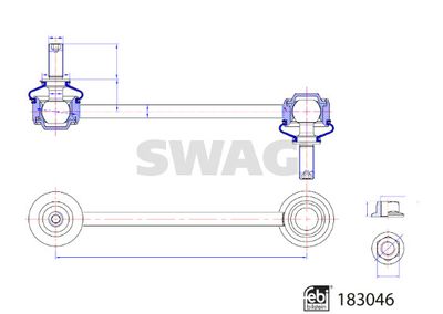 Link/Coupling Rod, stabiliser bar SWAG 33 10 8804