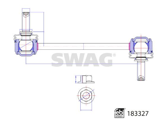 SWAG 33 10 8916 Link/Coupling Rod, stabiliser bar