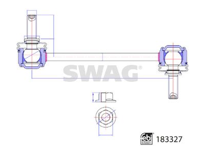 Link/Coupling Rod, stabiliser bar SWAG 33 10 8916
