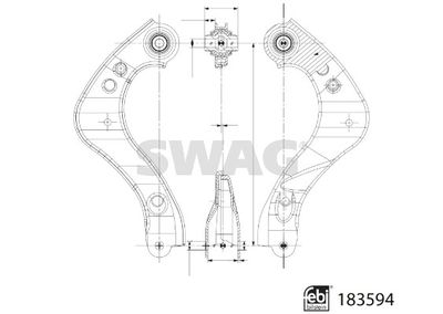 Control/Trailing Arm, wheel suspension SWAG 33 10 9061