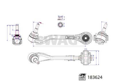 Control/Trailing Arm, wheel suspension SWAG 33 10 9094