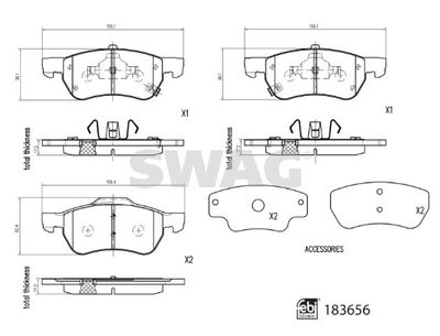 Brake Pad Set, disc brake SWAG 33 10 9108