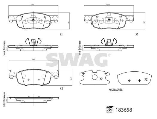SWAG 33 10 9110 Brake Pad Set, disc brake
