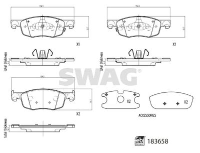 Brake Pad Set, disc brake SWAG 33 10 9110