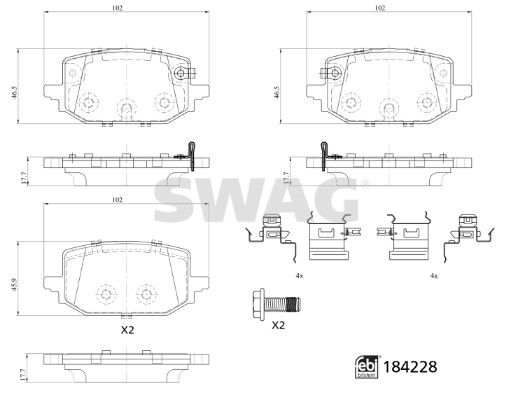 SWAG 33 10 9318 Brake Pad Set, disc brake
