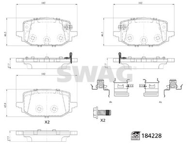 Brake Pad Set, disc brake SWAG 33 10 9318