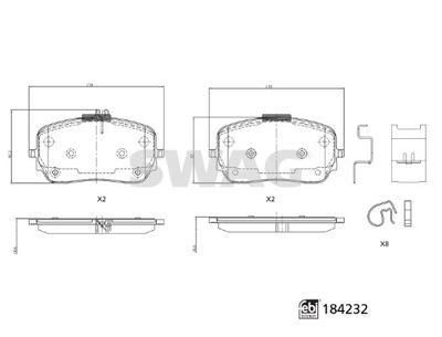 Brake Pad Set, disc brake SWAG 33 10 9322