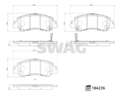 SWAG 33 10 9326 Brake Pad Set, disc brake