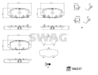 Brake Pad Set, disc brake SWAG 33 10 9327