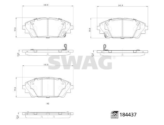 SWAG 33 10 9371 Brake Pad Set, disc brake
