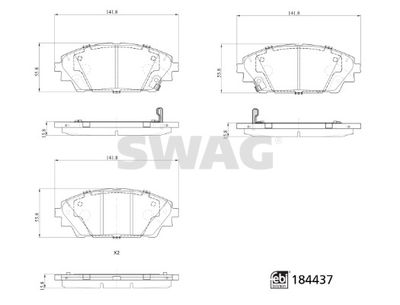 Brake Pad Set, disc brake SWAG 33 10 9371