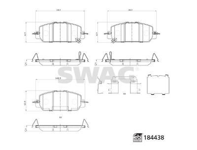 Brake Pad Set, disc brake SWAG 33 10 9372