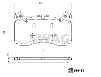 Brake Pad Set, disc brake SWAG 33 10 9373