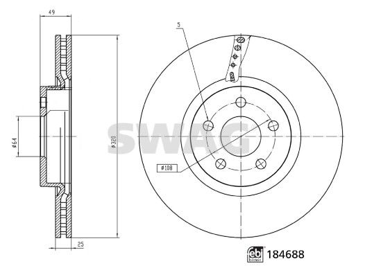 SWAG 33 10 9508 Brake Disc