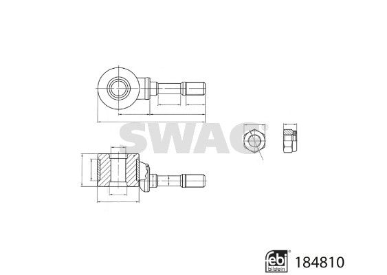 SWAG 33 10 9580 Link/Coupling Rod, stabiliser bar