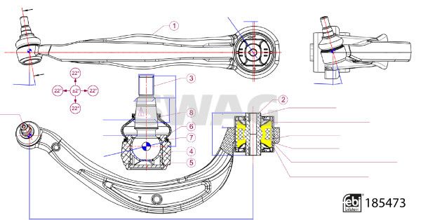 SWAG 33 10 9935 Control/Trailing Arm, wheel suspension