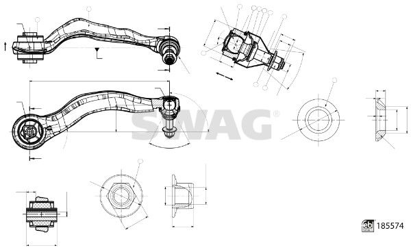 SWAG 33 10 9981 Control/Trailing Arm, wheel suspension