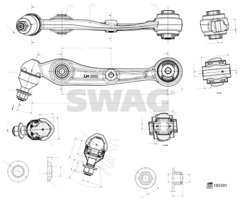 SWAG 33 10 9994 Control/Trailing Arm, wheel suspension