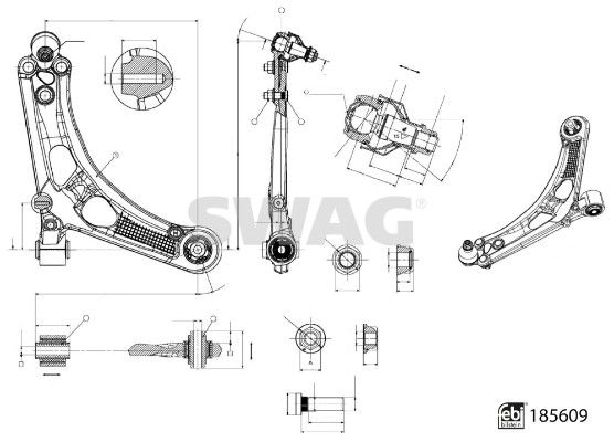 SWAG 33 11 0005 Control/Trailing Arm, wheel suspension