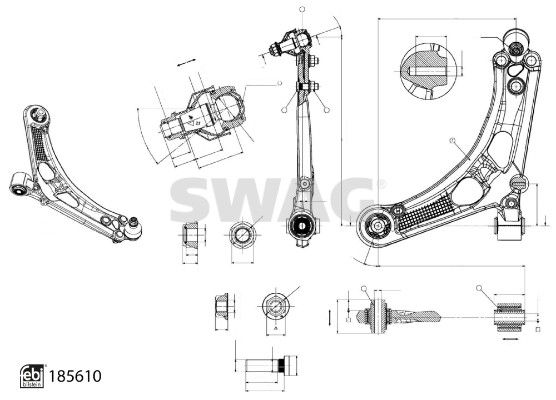 SWAG 33 11 0006 Control/Trailing Arm, wheel suspension