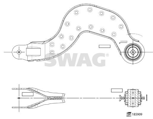 SWAG 33 11 0150 Control/Trailing Arm, wheel suspension