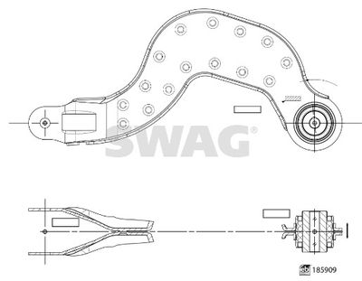 Control/Trailing Arm, wheel suspension SWAG 33 11 0150