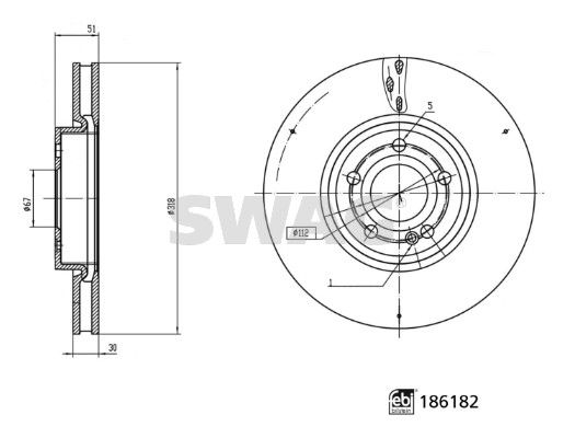 SWAG 33 11 0293 Brake Disc