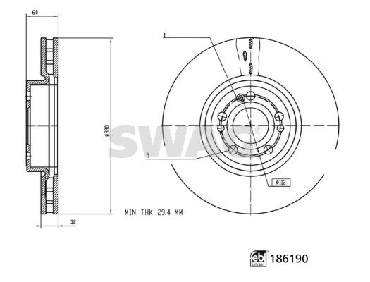 SWAG 33 11 0299 Brake Disc