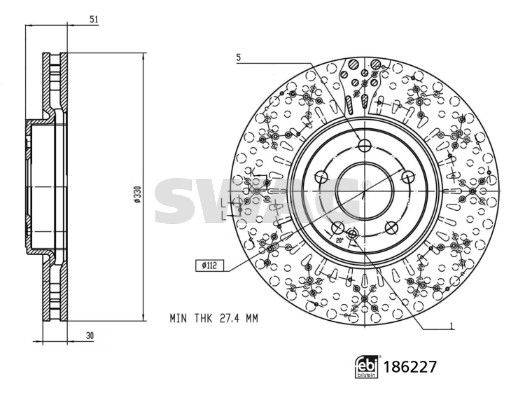 SWAG 33 11 0318 Brake Disc