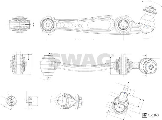 SWAG 33 11 0332 Control/Trailing Arm, wheel suspension