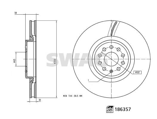 SWAG 33 11 0370 Brake Disc