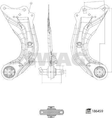 Control/Trailing Arm, wheel suspension SWAG 33 11 0404