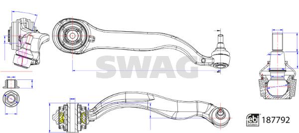 SWAG 33 11 0534 Control/Trailing Arm, wheel suspension