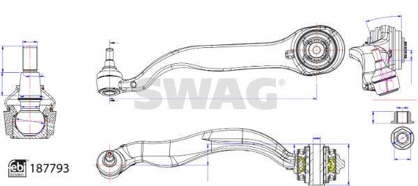 SWAG 33 11 0535 Control/Trailing Arm, wheel suspension