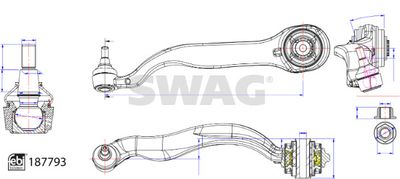Control/Trailing Arm, wheel suspension SWAG 33 11 0535