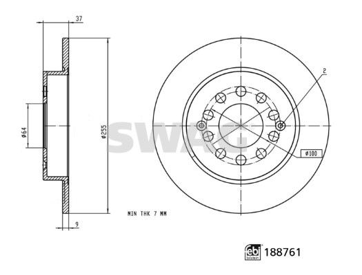 SWAG 33 11 0866 Brake Disc