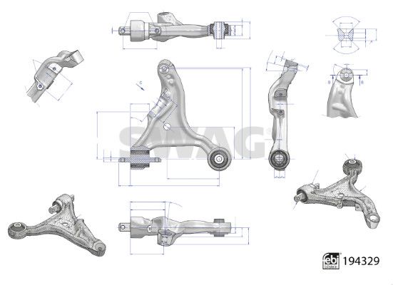SWAG 33 11 1583 Control/Trailing Arm, wheel suspension