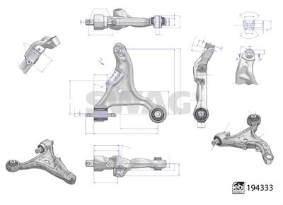 Control/Trailing Arm, wheel suspension SWAG 33 11 1585
