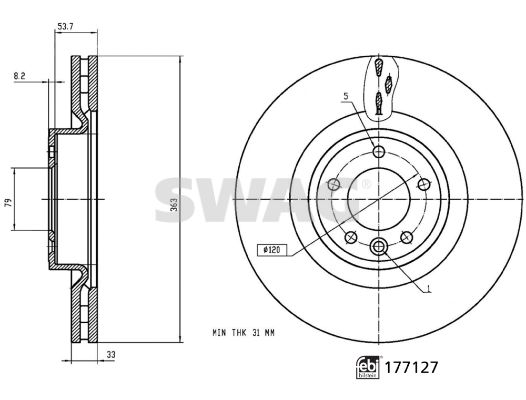 SWAG 33 10 3918 Brake Disc