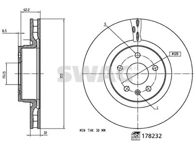 Brake Disc SWAG 33 10 7350