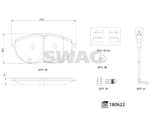 SWAG 33 10 7793 Brake Pad Set, disc brake