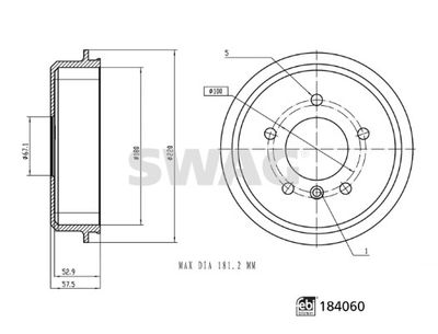 Brake Drum SWAG 33 10 9266