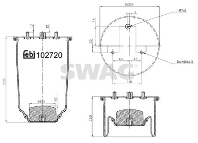 Bellow, air suspension SWAG 37 10 2720