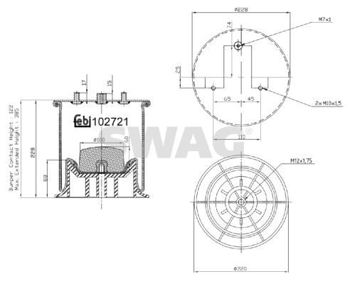 SWAG 37 10 2721 Bellow, air suspension