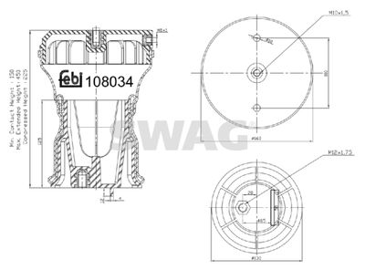 Bellow, air suspension SWAG 37 10 8034