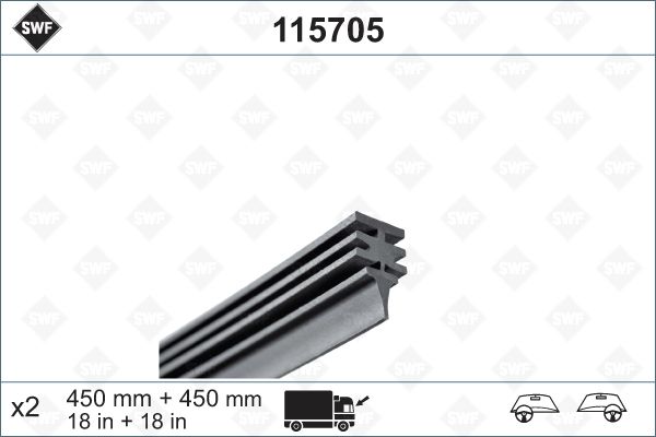 SWF 115705 Wiper Blade Rubber